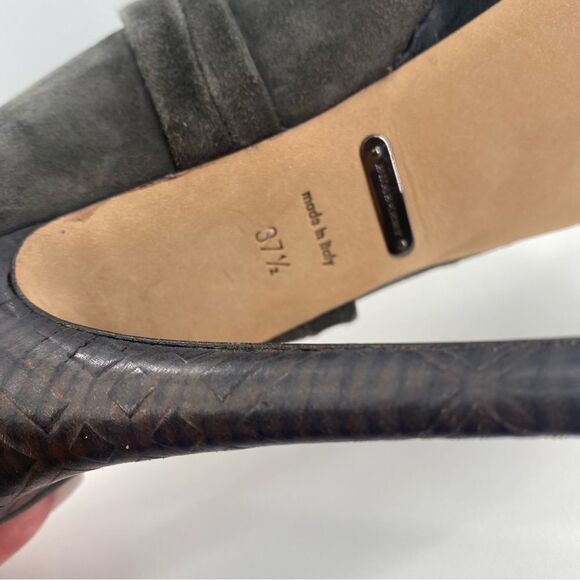 BURBERRY Peep toe Gray Suede Booties - Picture 11 of 13